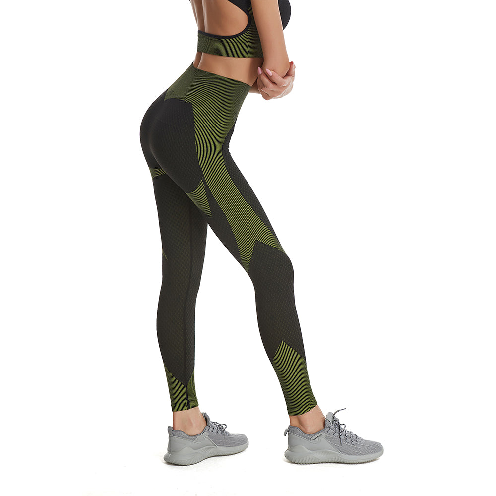 Yoga Set Hollow Out Sport Sport Tenue Femmes Noir Deux 2 Pièces Culture  Crop Top Bra Leggings Gym Costume Fitness Sport Ensembles (Color : Army  Green, Size : X-Small) : : Mode