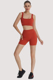 Ribbed Workout Sets for Women 2 Piece Seamless  Sport Bra Crop Tank High Waist Shorts Yoga Outfits