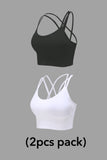 Women's Cross Back Sport Bras Padded Stretchy Strappy Criss Cross Cropped Bras Sexy Yoga Bra Top Workout Fitness Low Impact