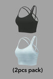 Women's Cross Back Sport Bras Padded Stretchy Strappy Criss Cross Cropped Bras Sexy Yoga Bra Top Workout Fitness Low Impact