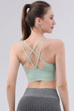 Women's Cross Back Sport Bras Padded Stretchy Strappy Criss Cross Cropped Bras Sexy Yoga Bra Top Workout Fitness Low Impact