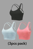 Women's Cross Back Sport Bras Padded Stretchy Strappy Criss Cross Cropped Bras Sexy Yoga Bra Top Workout Fitness Low Impact