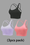 Women's Cross Back Sport Bras Padded Stretchy Strappy Criss Cross Cropped Bras Sexy Yoga Bra Top Workout Fitness Low Impact
