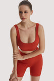 Ribbed Workout Sets for Women 2 Piece Seamless  Sport Bra Crop Tank High Waist Shorts Yoga Outfits