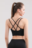 Women's Cross Back Sport Bras Padded Stretchy Strappy Criss Cross Cropped Bras Sexy Yoga Bra Top Workout Fitness Low Impact