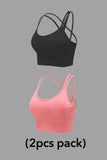 Women's Cross Back Sport Bras Padded Stretchy Strappy Criss Cross Cropped Bras Sexy Yoga Bra Top Workout Fitness Low Impact