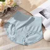 Women's High Waist Panties With Lace Trimed On Leg Seamless Cotton Briefs Breathable Ultra Comfort  Free Size With Five Colors