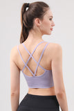 Women's Cross Back Sport Bras Padded Stretchy Strappy Criss Cross Cropped Bras Sexy Yoga Bra Top Workout Fitness Low Impact