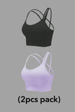 Women's Cross Back Sport Bras Padded Stretchy Strappy Criss Cross Cropped Bras Sexy Yoga Bra Top Workout Fitness Low Impact