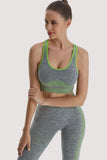 Stripe yoga Bra  Legging Set Women Shockproof Gym Clothing Spandex Fabric Yoga Sets Women Gym Clothes